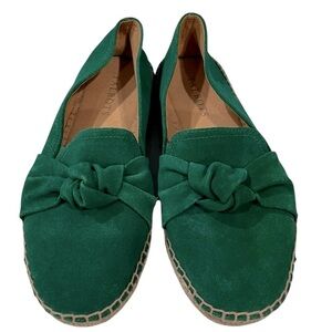 Talbots Izzy Knot Green Suede Leather Espadrilles Clover Queen Shoes Size 6
